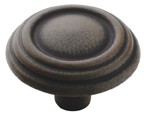 Amerock BP1307-ART Round Ring Knob, dia. 1-1/4, Antique Rust, Brass &amp; Sterling Traditions