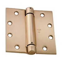 Stanley Security 42-2102, Steel Spring Hinges, Self Closing, Single Acting, 4 W x 4 L, Full Mortise, Square Type, Up to 110lb Capacity, Dull Brass