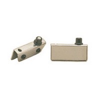 Wood Technology 2246.001.028 + 2247.008.156, Glass Door Hinge with Bullet Catch, Bright Brass