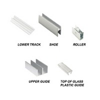 Engineered Products (EPCO) 14-A-3 36in Aluminum Sliding Glass Door Hardware Set for By-Passing 1/4 Glass Doors