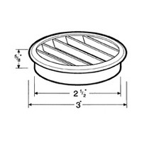 Hardware Concepts 6435-021, Round Plastic 1-Piece, Ventilation Grommet, Bore Hole: 2-1/2 dia., Gray