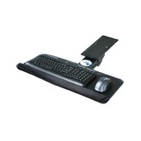 Keyboard Arm and Tray with Palm Rest and Mouse Platform, Black Knape and Vogt SD-4