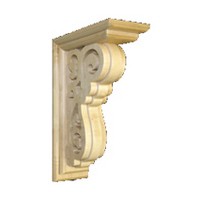 Grand River KB511, Machine Carved Wood Corbel, Grand Floral Collection, 5 W x 10-1/2 D x 16-3/4 H, Maple