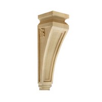 CVH International CMI-9 CHERRY, Hand Carved Wood Corbel, Concave Mission Collection, 6 W x 4 D x 9 H, Cherry