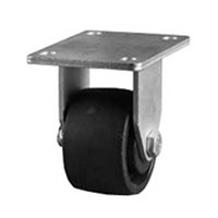 DH Casters C-BU3P2NR, Plate Mount Swivel &amp; Rigid Caster Without Brake, Low Profile, HD, 3in, 440lb Capacity, Plate Size 3-1/4 x 4-1/4