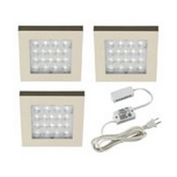 Hera 1.2W LED 3-Square Light Set, EQ-LED Series, 24V, Surface Mount, Cool White, Stainless Steel, LED/SETEQCW