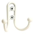 Decorative Hooks Double Prong Robe Hook 2-3/4" Long White Amerock H55457GW