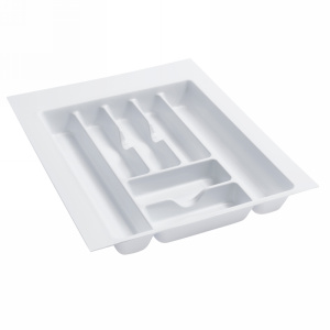 Plastic Cutlery Drawer Insert 17-1/2" W Glossy White Rev-A-Shelf  GCT-3W-20