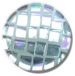 Glace Yar GYK-ABR1BR112, Round 1-1/2 dia. Glass Knob, Square Cuts, Clear Square Cuts, White Grout , Brass