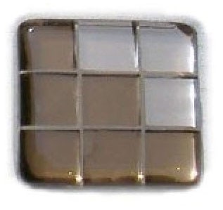 Glace Yar GYK-BC83AB, Square 1-1/2 Length Glass Knob, 9 Tiles, Bronze Clear, 3 Clear Pink Corner, Beige Grout, Antique Brass