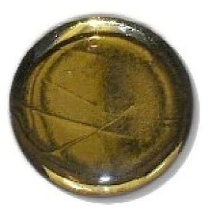 Glace Yar GYKR-11BR1, Round 1in dia. Glass Knob, Solid Color, Gold, Brass