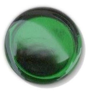 Glace Yar GYKR-EMRAB1, Round 1in dia. Glass Knob, Solid Color, Emerald Green, Antique Brass