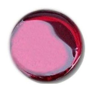 Glace Yar GYKR-REDAB1, Round 1in dia. Glass Knob, Solid Color, Ruby Red, Antique Brass