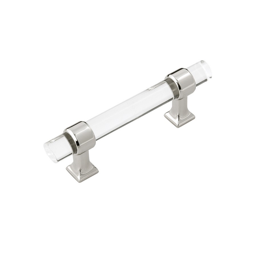 Crystal Palace Pull 3" Center to Center Crysacrylic with Polished Nickel Hickory Hardware HH075857-CA14
