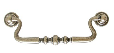 Hi Line HL19.5005.68, 128mm C-C 3-Pc Antique Brass Drop Pull, Antique Brass