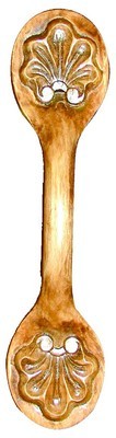 Grand River HNDL-11V-O, Shell Vertical Oak Wood Pull, Unfinished, Shell Vertical Collection