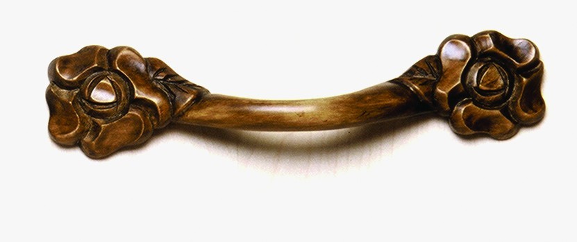 Grand River HNDL-6H-B, Flower Horizontal Linden Wood Pull, Unfinished, Flower Horizontal Collection