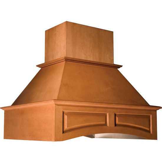 Arched Front Island 48" Wide Island Hood with Broan Liner Red Oak Omega National RI2648OUF1