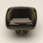Sietto K-101-ORB, Stratum Woodland &amp; Black Glass Knob, Length 1-1/4, Oil-Rubbed Bronze