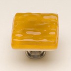 Sietto K-202-PC, Glacier Marigold Glass Knob, Length 1-1/4, Polished Chrome