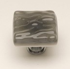 Sietto K-206-ORB, Glacier Silver Grey Glass Knob, Length 1-1/4, Oil-Rubbed Bronze