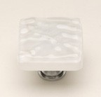 Sietto K-212-PC, Glacier White Glass Knob, Length 1-1/4, Polished Chrome
