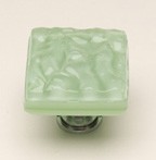 Sietto K-216-SN, Glacier Mint Green Glass Knob, Length 1-1/4, Satin Nickel