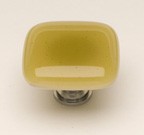 Sietto K-404-SN, Intrinsic Light Amber Glass Knob, Length 1-1/4, Satin Nickel