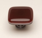 Sietto K-411-SN, Intrinsic Garnet Red Glass Knob, Length 1-1/4, Satin Nickel