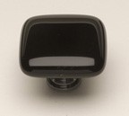 Sietto K-416-PC, Intrinsic Black Glass Knob, Length 1-1/4, Polished Chrome