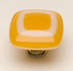 Sietto K-601-SN, Luster Marigold Glass Knob, Length 1-1/4, Satin Nickel