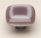Sietto K-604-SN, Luster Lilac Glass Knob, Length 1-1/4, Satin Nickel