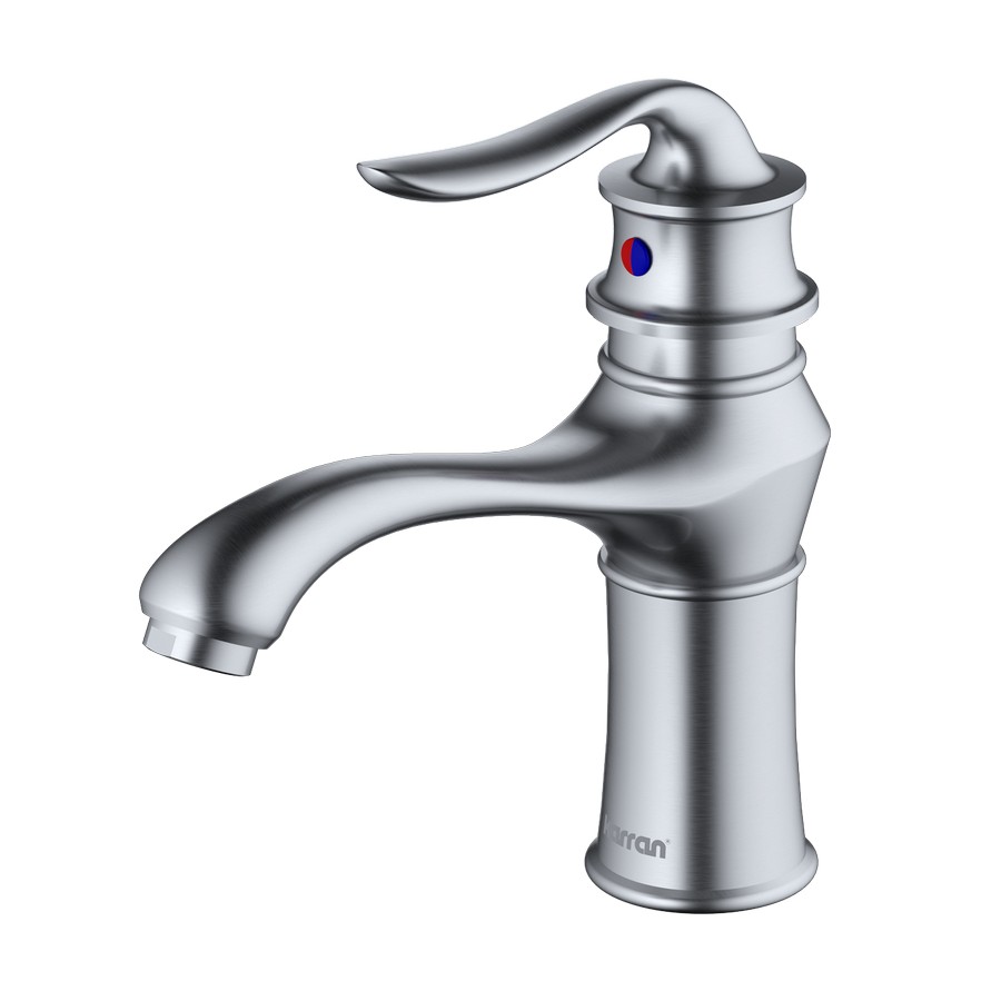 Dartford Single Handle Basin Bathroom Faucet and Pop-Up Drain Stainless Steel Karran KBF430SS