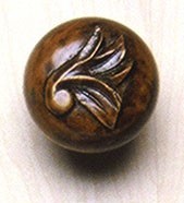 Grand River KNB-1A-C, Acanthus Leaf Large Cherry Wood Knob, Unfinished, Acanthus Leaf Large Collection