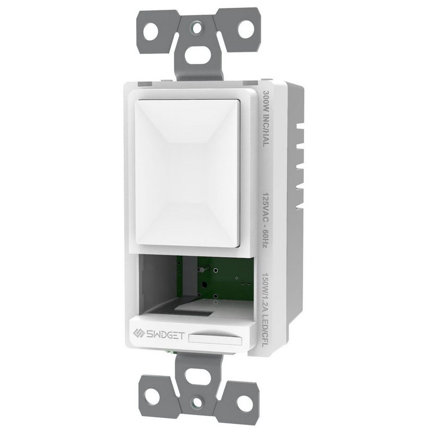 Swidget White Dimmer Switch No Wi-Fi Insert 120VAC 150W/300W Tresco L-SD3001WA-1