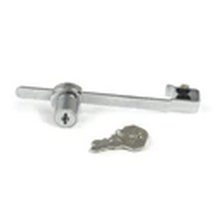 Selby L-2050 K, Showcase Door Lock for Glass or Wood Door 1/8 - 5/16 Thick, No Bore, Keyed Alike, Bright Chrome