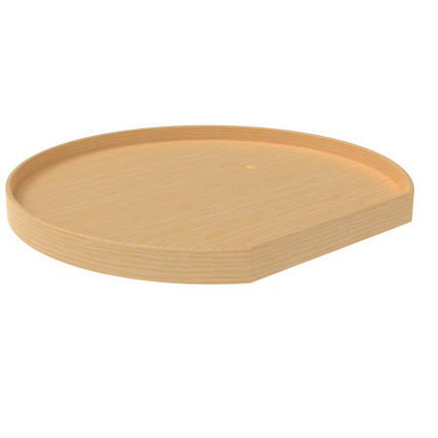 20" Wood D-Shape Lazy Susan Shelf Only Natural Maple Independently Rotating Bulk-8 Rev-A-Shelf LD-4NW-201-20-8
