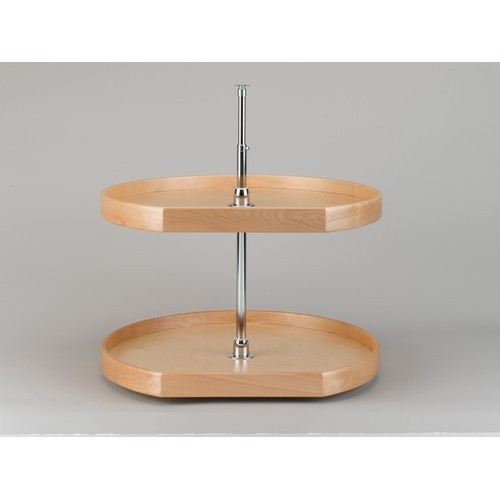 32" Wood D-Shape 2 Shelf Lazy Susan Natural Maple Independently Rotating Rev-A-Shelf LD-4NW-272-32-1