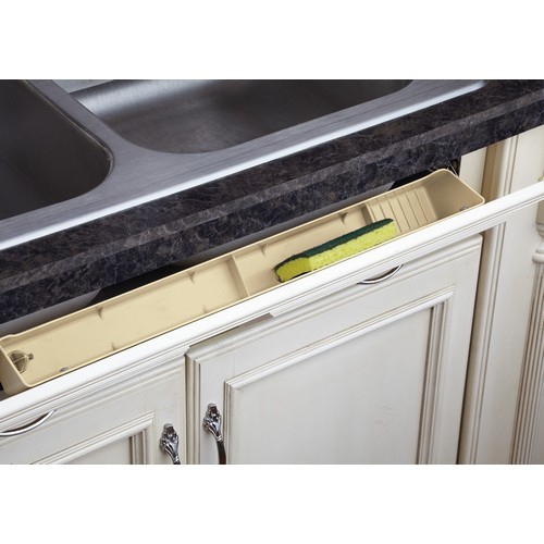 24" Deluxe Polymer Sink Tip-Out Tray with Hinges Almond Rev-A-Shelf LD-6591-24-15-1