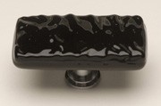 Sietto LK-213-ORB, Glacier Black Long Glass Knob, Length 2in, Oil-Rubbed Bronze