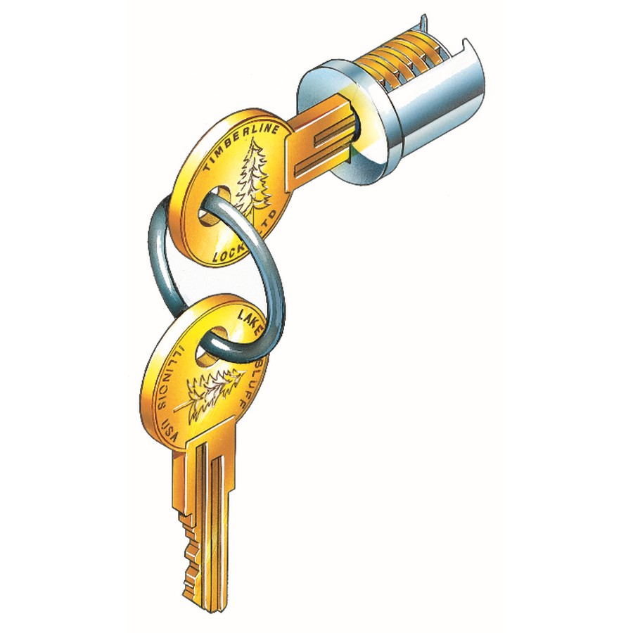 Lock Plug Key # 101TA White CompX Timberline LP800-101TA