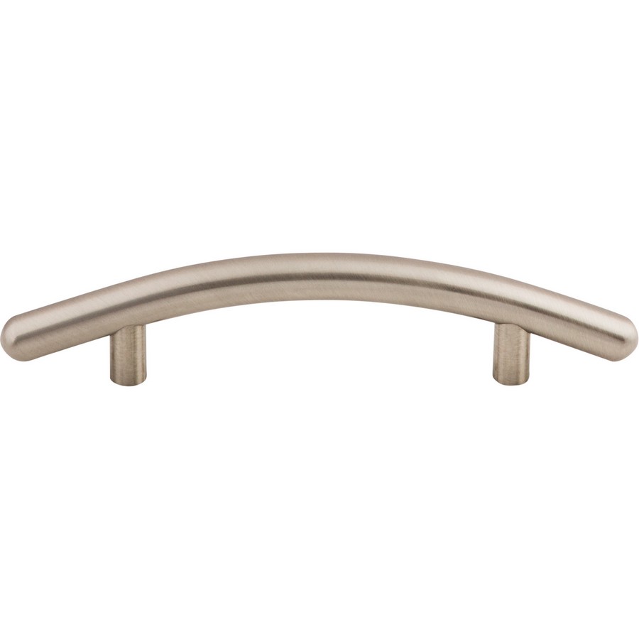 Nouveau Curved Bar Pull 3-3/4" Center to Center Brushed Satin Nickel Top Knobs M534