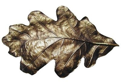 Notting Hill NHBP-844-AB, Oak Leaf Bin Pull in Antique Brass, Leaves