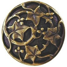 Notting Hill NHK-105-AB, Ivy With Berries Knob in Antique Brass, Leaves