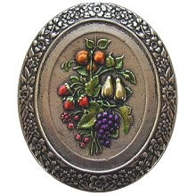 Notting Hill NHK-113-BNHT, Fruit Bouquet Knob in Hand-Tinted Brite Nickel, Tuscan