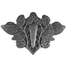 Notting Hill NHK-120-AP, Cicada On Leaves Knob in Antique Pewter, All Creatures