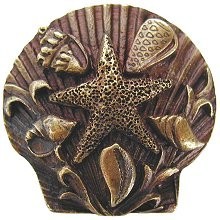 Notting Hill NHK-134-AB, Seaside Collage Knob in Antique Brass, Tropical