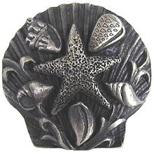 Notting Hill NHK-134-AP, Seaside Collage Knob in Antique Pewter, Tropical