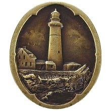 Notting Hill NHK-142-AB, Guiding Lighthouse Knob in Antique Brass, Tropical
