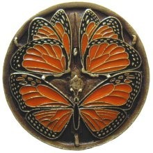 Notting Hill NHK-145-BE, Monarch Butterflies Knob in Enameled Antique Brass, Arts &amp; Crafts